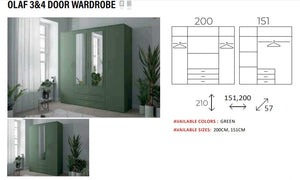 New Elevator LooksWish Luxury OLAF 3Door sliding mirror wardrobe