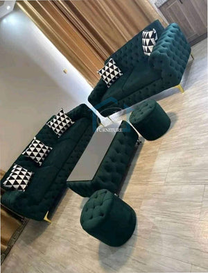 New Spanish Chesterfield Plush Sofa 3 Seater 2 Seater Set