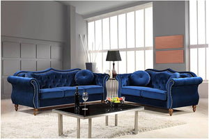 Luxury Living Room Phoenix Nail Head Chesterfield 3 Seater 2 Seater Sofa Set Button-Tufted Backrest Plush