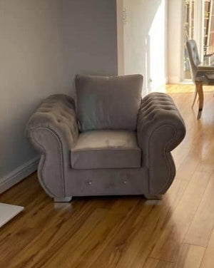 Rio Tuxedo Chesterfield Plush Velvet Armchair Sofa