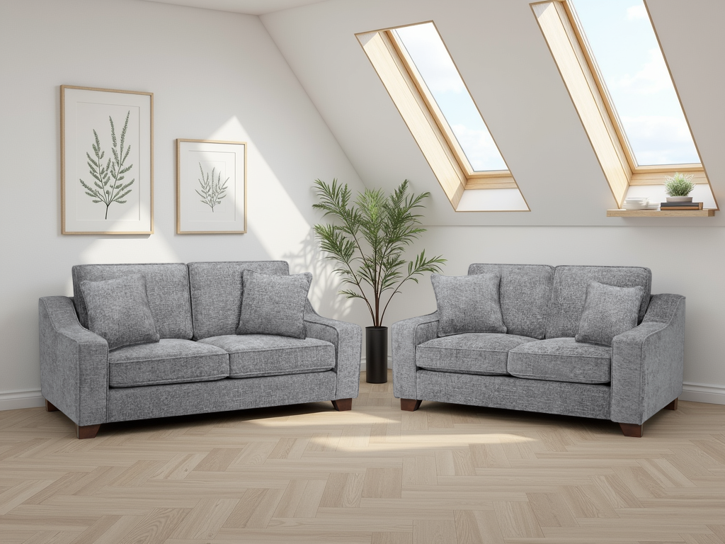 LooksWish Nebraska Sofa Slate 3+2 Set