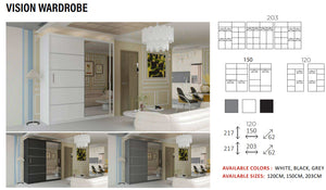 New Elevator LooksWish Luxury  Vision  rooms sliding mirror Wardrobe