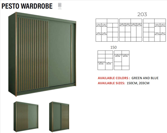New Elevator LooksWish Luxury Pesto sliding mirror Wardrobe