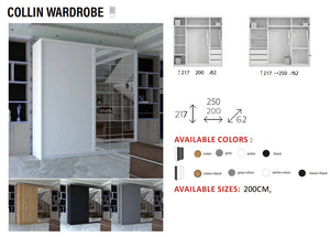 New Elevator LooksWish Luxury Colline sliding mirror Wardrobe