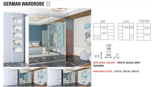 New Elevator LooksWish Luxury German sliding mirror Wardrobe