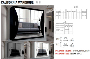 New Elevator LooksWish Luxury Clifornia sliding mirror Wardrobe