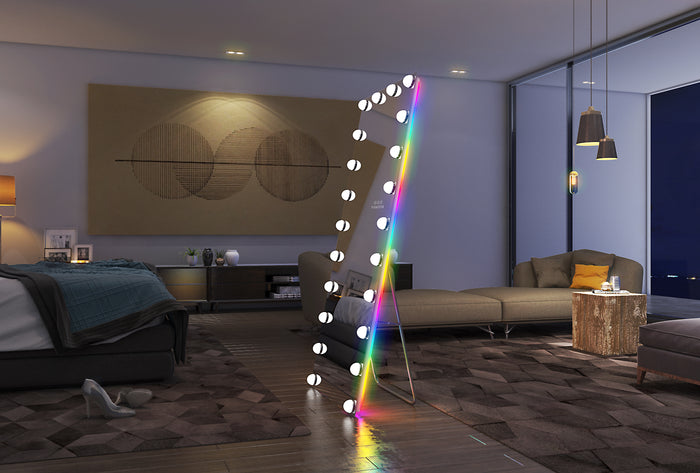 Ray Svdor Hollywood Vanity Mirror - Full Length Vanity Mirror with Swivel 180º Rotation Stand