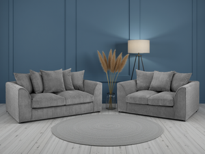 LooksWish Harley Jumbo Sofa Grey 3+2 Set