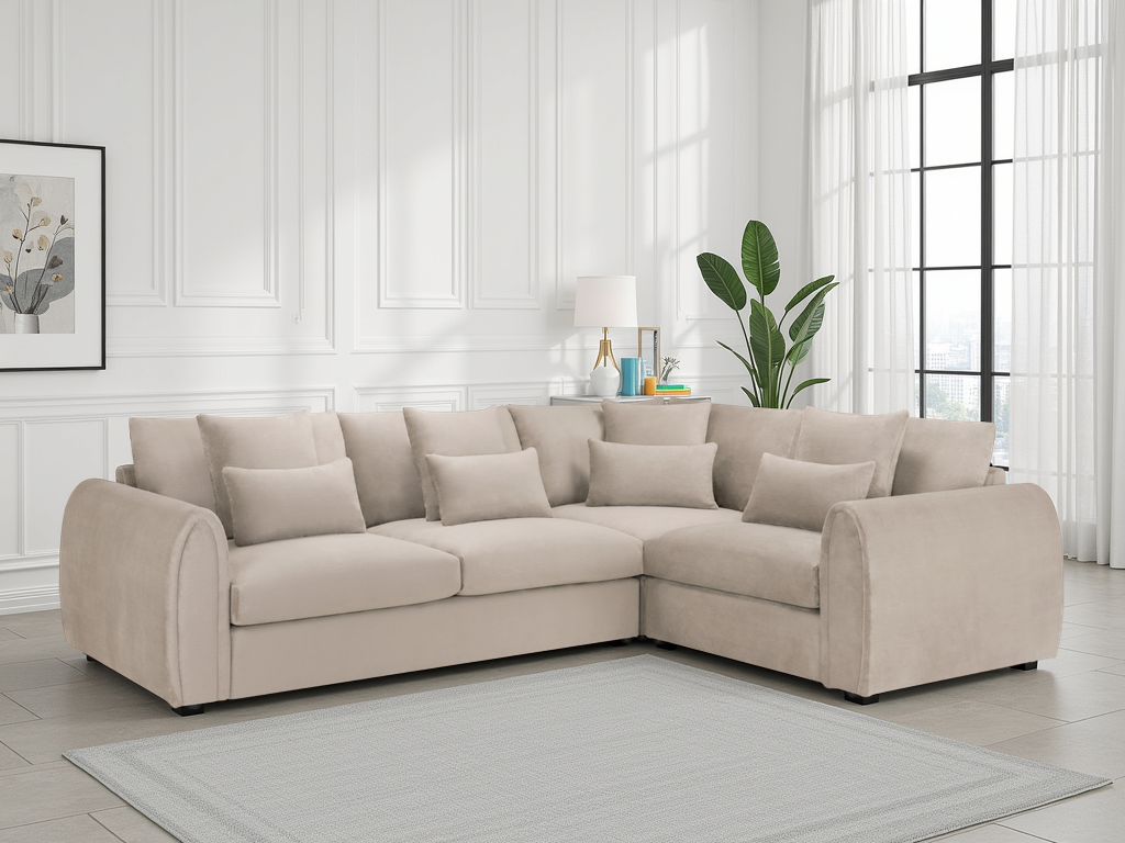 LooksWish Mirabel Sofa Mocha Right Hand Facing Corner