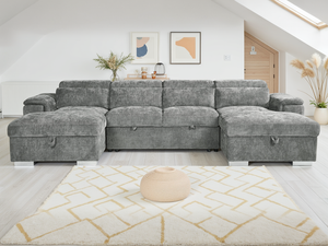 LooksWish Alaya Sofabed Grey U Shape Corner