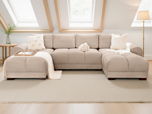 LooksWish Azzuro Sofa Mocha U Shape Corner