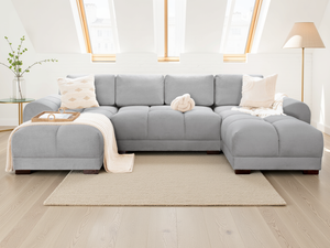 LooksWish Azzuro Sofa Grey U Shape Corner