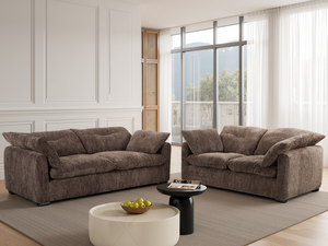 LooksWish Quetta Sofa Brown 3+2 Set