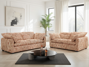LooksWish Quetta Sofa Rust/Beige 3+2 Set