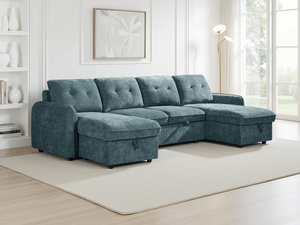 LookWish Moscow Sofabed Blue U Shape Corner