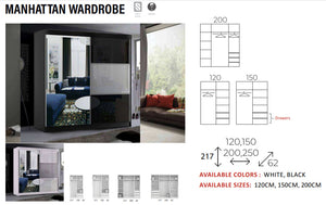 New Elevator LooksWish Luxury Manhattan rooms sliding mirror Wardrobe