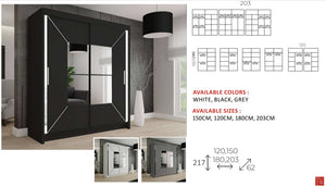 New Elevator LooksWish Luxury  NICOLE  rooms sliding mirror Wardrobe