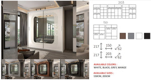 New Elevator LooksWish Luxury  CHELSEA  rooms sliding mirror Wardrobe
