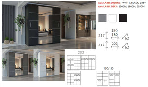 New Elevator LooksWish Luxury  LISBON  rooms sliding mirror Wardrobe