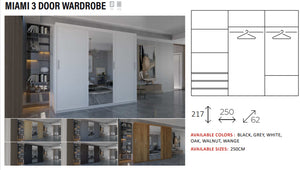 New Elevator LooksWish Luxury MIAMI 3Door sliding mirror wardrobe
