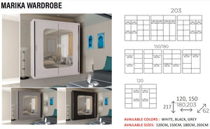 New Elevator LooksWish Luxury  MARIKA  rooms sliding mirror Wardrobe