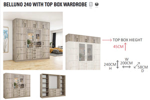 New Elevator LooksWish Luxury BELLUNO sliding mirror wardrobe