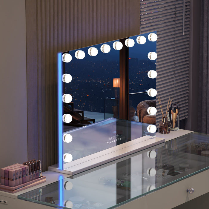 Ray Mary Hollywood Vanity Mirror Pro with Bluetooth XXXL - 18 Dimmable LED Bulbs