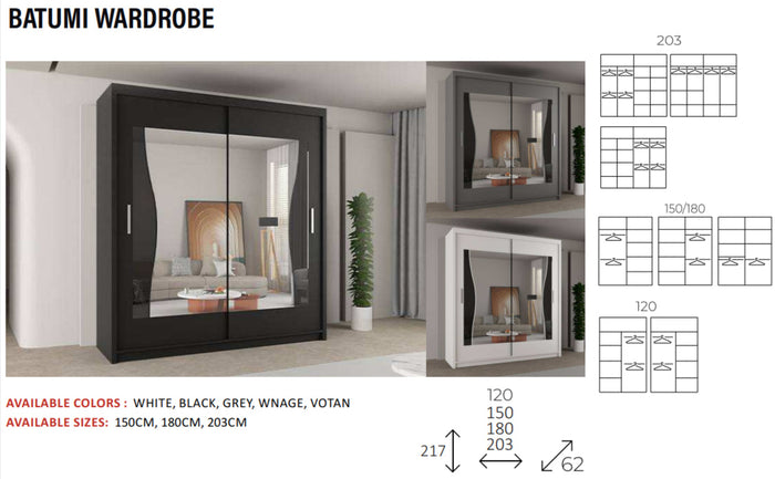 New Elevator LooksWish Luxury  BATUMI  rooms sliding mirror Wardrobe