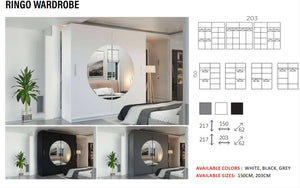 New Elevator LooksWish Luxury Ringo rooms sliding mirror wardrobe