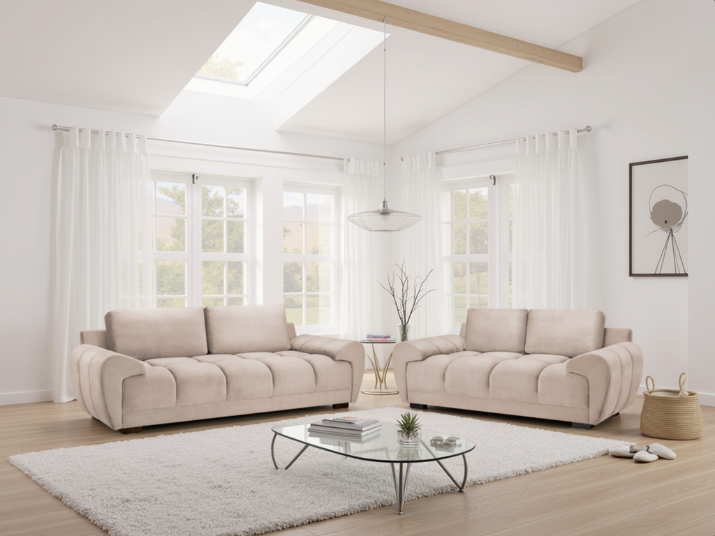 LooksWish Azzuro Sofa Mocha 3+2 Set