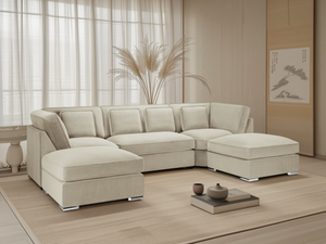LooksWish Belgravia Sofa Beige U Shape Corner