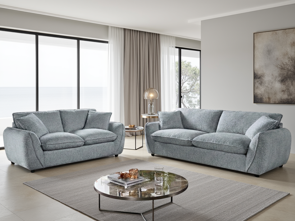 LooksWish Berlin Sofa Grey 3+2 Set