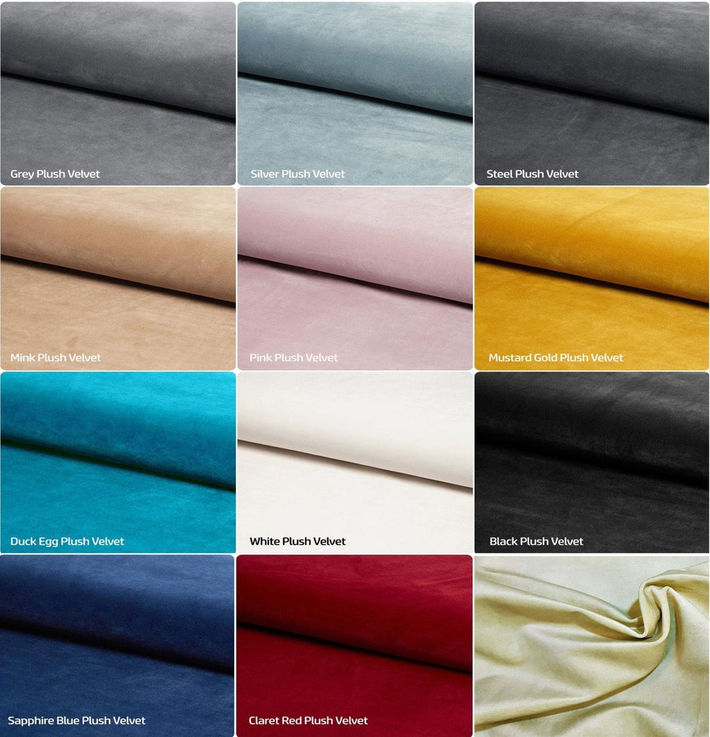 New Penal Lilly Cream Plush Velvet 7 Seater Corner L-Shape Fixed Seat Comfy Sofa