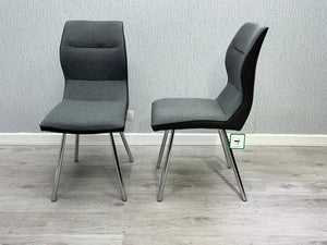 Zermatt Dining Chair (Grey PU with Grey Fabric) -  Lookswish