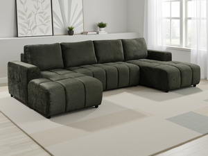 LookWish Shanghai Luxury Green U Shape Corner Sofabed
