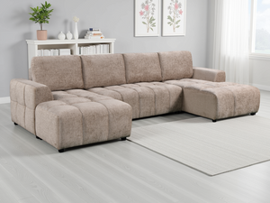 LookWish Shanghai Luxury Beige U Shape Corner Sofabed