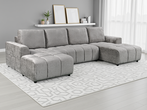 LookWish Shanghai Luxury Grey U Shape Corner Sofabed