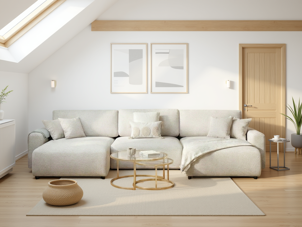 LooksWish Luma Sofa Beige U Shape Corner
