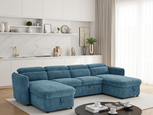 LookWish Capri Sofabed Blue U Shape Corner