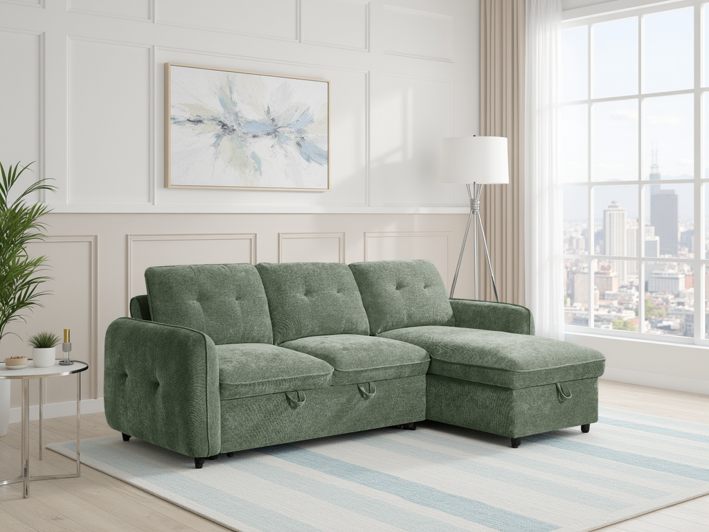 LookWish Moscow Sofabed Green Universal Corner