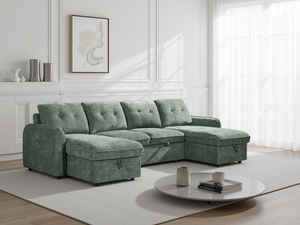 LookWish Moscow Sofabed Green U Shape Corner