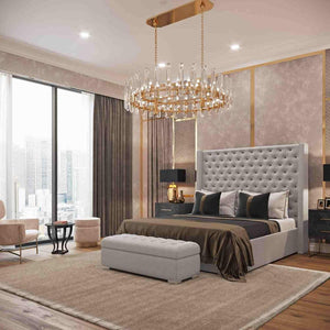 New Luxury Nina Soft Wingback Bed