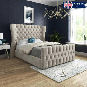 New Luxury Oxford Curved Wingback Bed