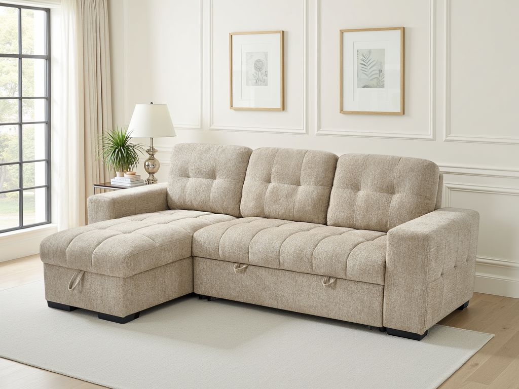 LookWish Palermo Universal Corner Sofabed Beige