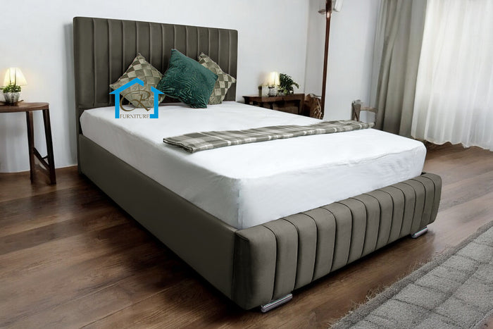 New Padded Panel Bed Frame Plush Velvet  Luxury Beds