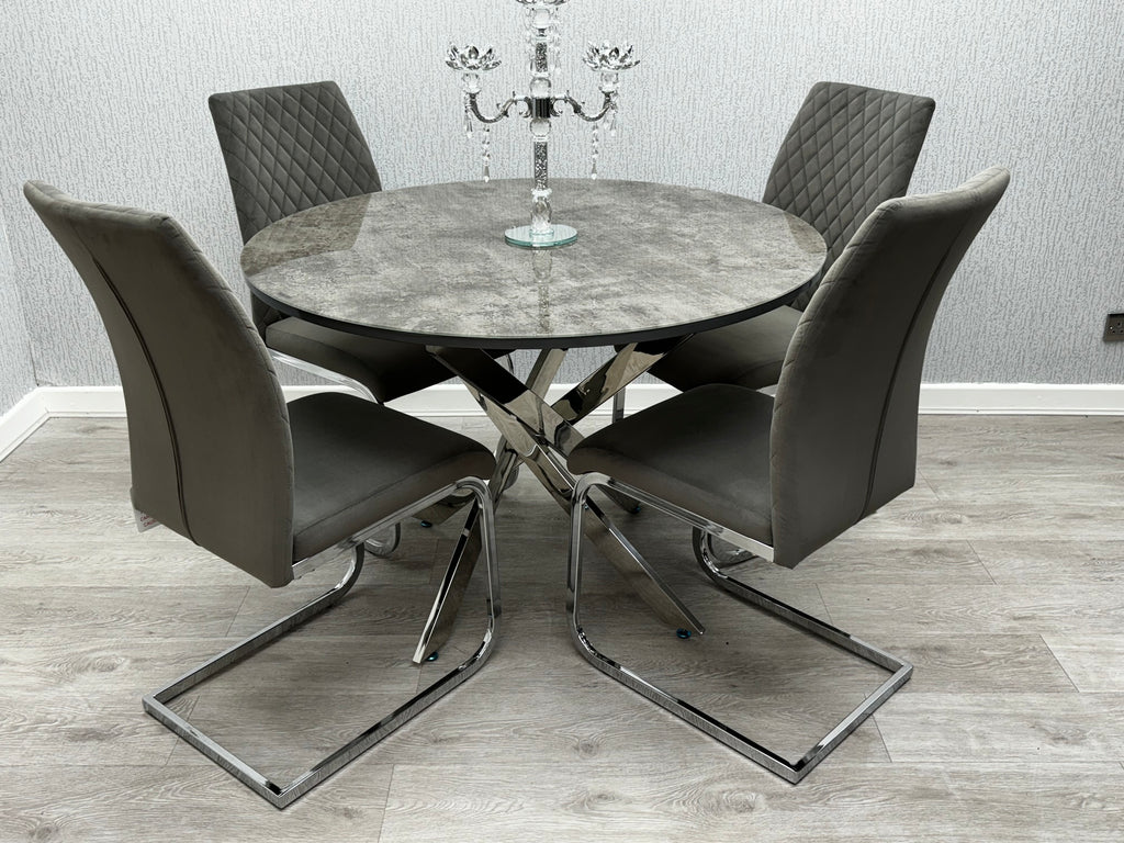 Tokyo Round Dining Set (Table & 4 Chairs) -  Lookswish