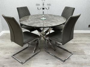Tokyo Round Dining Set (Table & 4 Chairs) -  Lookswish