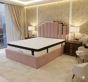 ITALIANA PINKY PLUSH BEDS FRAME DESIGNER LUXURY VELVET UPHOLSTERED BED FRAME