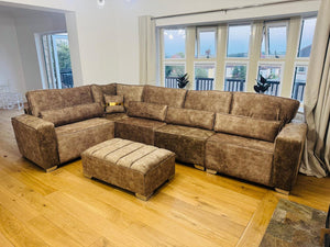 New Sloane Modern Design Luxury 5 Seats Marble Fabric Mink