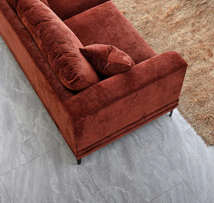 Aluxo Lenox 3 Seater Sofa Range in Rust Velvet